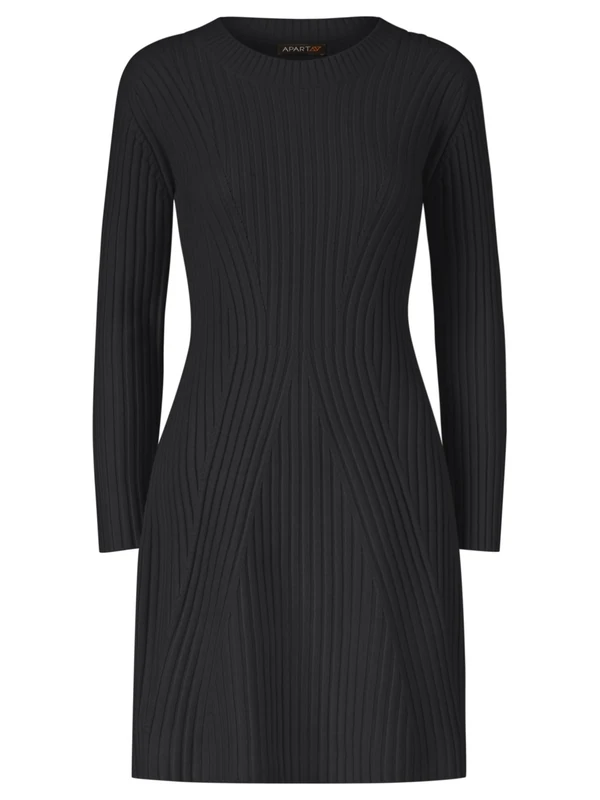 ApartFashion Women's Apart Knit Dress Casual, Black, 8 - Image 1