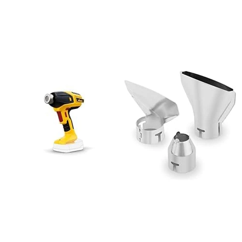 WAGNER Battery-Operated Heat Gun Furno 550, incl. Reflector and Wide-Jet Nozzle + WAGNER 3-Piece Nozzle Set for FURNO Heat Guns - Centring Nozzle 14 mm, Wide Jet Nozzle 75 mm and Jet Nozzle 75 mm