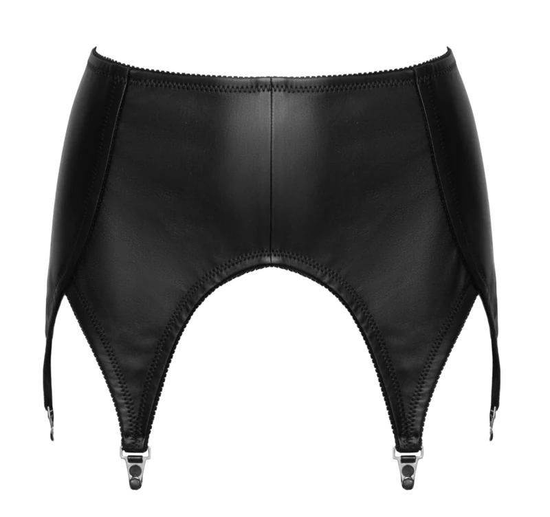 Zado Women's Leather Suspender Belt Black L