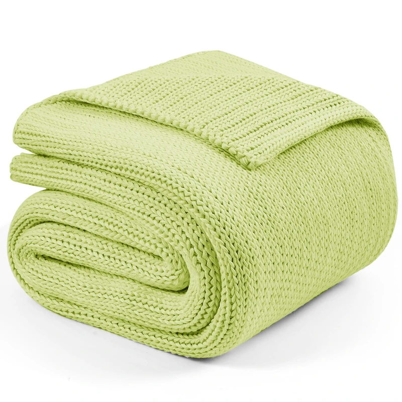 L'AGRATY Knitted Weighted Blanket - 48"x72" 15lbs Cooling Chunky Knit Heavy Blanket for Adults Braided Crochet Throw Thick Cable Yarn Knit Decorative No Beads Evenly Weighted Machine Washable
