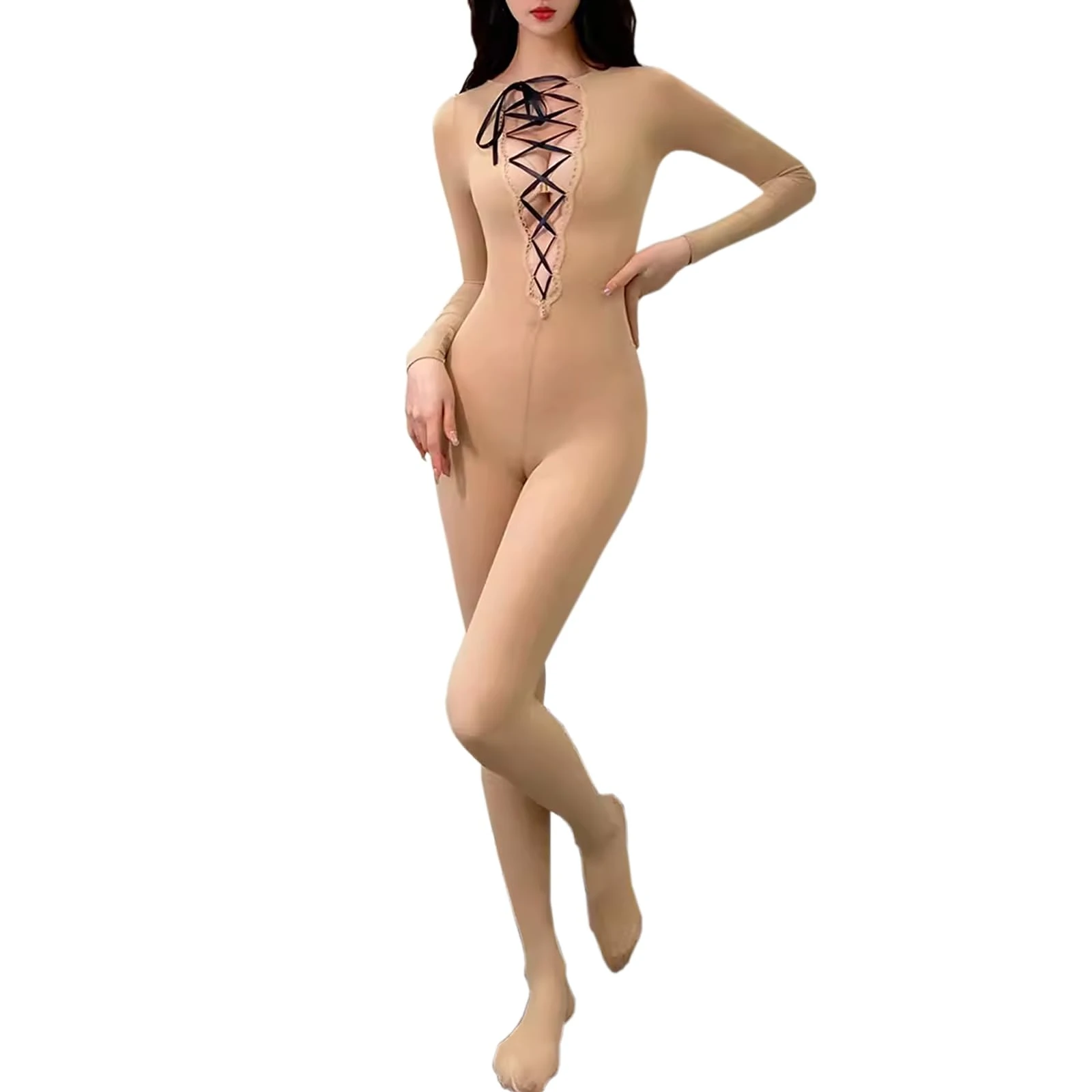 RUIBAVYA Women'S Bodystocking Crotchless Tights Body Stockings Full Body For Women Sexy Bodysuit