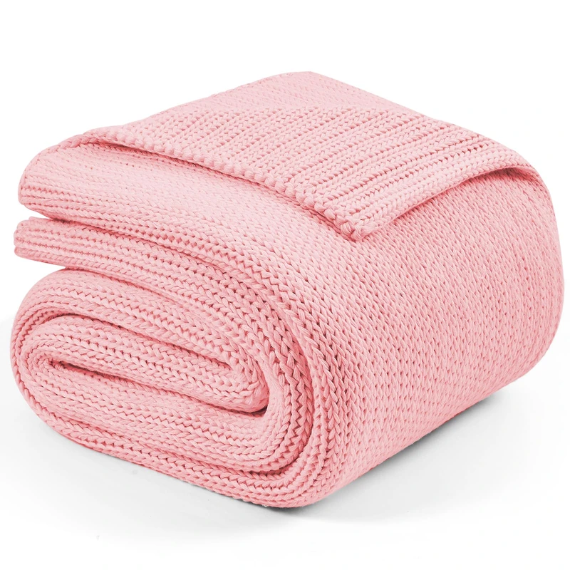 L'AGRATY Knitted Weighted Blanket - 60"x80" 15lbs Cooling Chunky Knit Heavy Blanket for Adults Braided Crochet Throw Thick Cable Yarn Knit Decorative No Beads Evenly Weighted Machine Washable