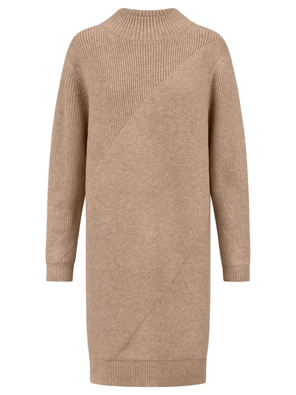 ApartFashion Women's Apart Oversized Knit Dress Casual, Cognac, 8