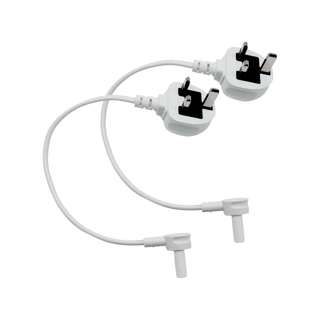 BrightOn® Power Cord Compatible with Sonos ERA 100, ERA 300, Mini Sub and Sonos Sub, UK Version (2-Pack, White, 0.3 Meter)