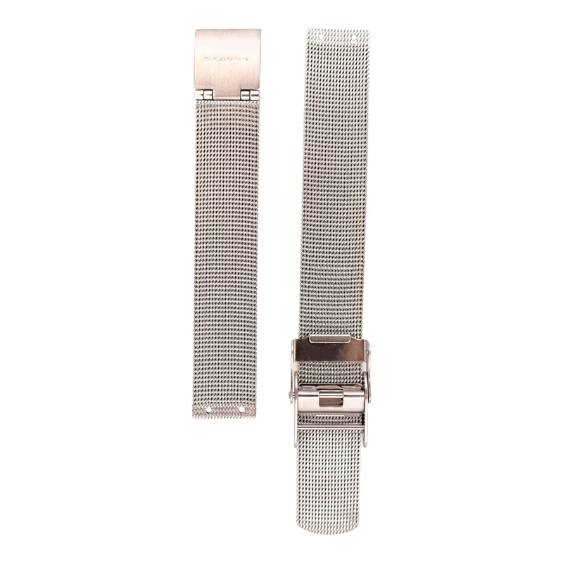 Skagen Watch straps for women, 14 mm, silver stainless steel, original replacement strap for 358SGSCD, silver, Bracelet - Image 1