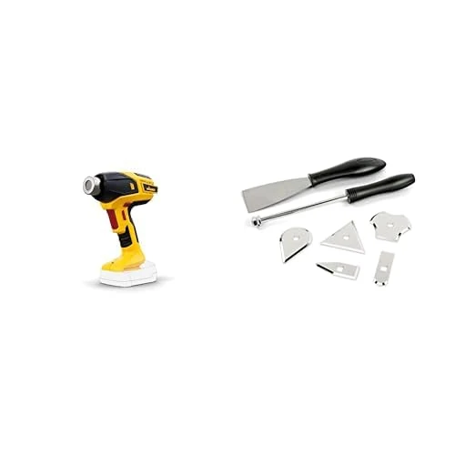 WAGNER Battery-Operated Heat Gun Furno 550, incl. Reflector and Wide-Jet Nozzle + WAGNER Pro Advanced-Paint Scraper kit for FURNO Heat Guns, incl. 5 Blades