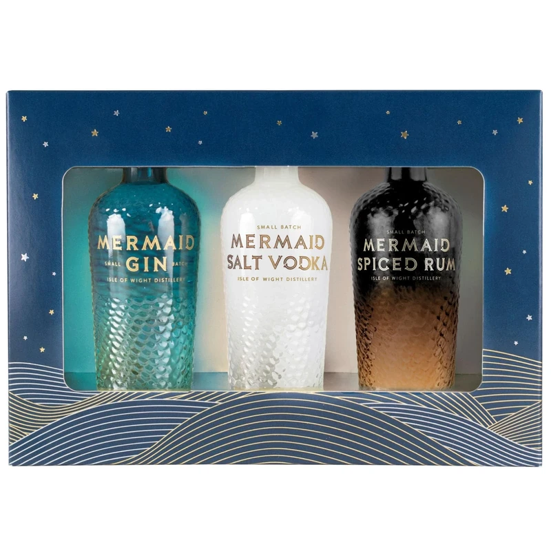 Mermaid Miniature Gift Set - Mermaid Gin, Mermaid Salt Vodka & Mermaid Spiced Rum (3 x 5cl)