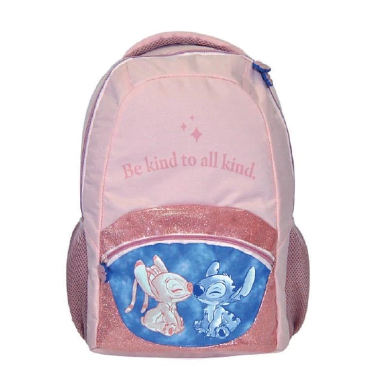 Kids Licensing Stitch and Angel Glitter Pink Girls Backpack