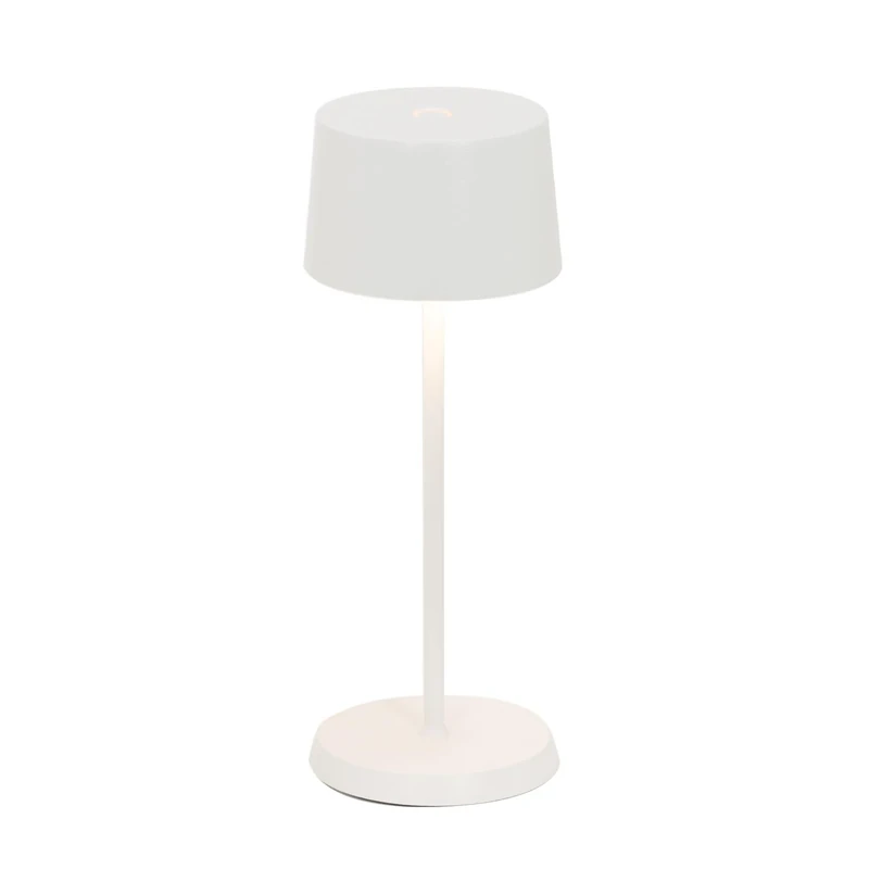 Zafferano, Olivia Micro Lamp, Cordless Rechargeable Table Lamp with Touch Control, for Indoor and Outdoor Use, Dimmer, 2200-3000 K, Height 20 cm, Colour White