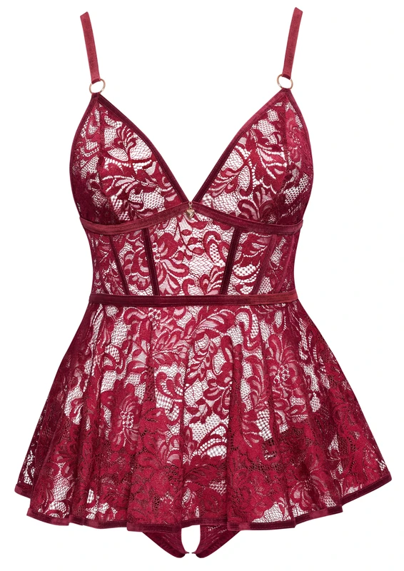 Cottelli Curves Women Set Bordeaux XL