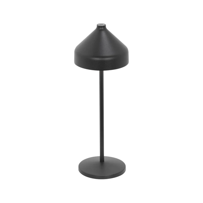 Zafferano, Amelie Lamp, Cordless Rechargeable Table Lamp with Touch Control, Suitable for Indoor and Outdoor Use, Dimmer, 2200-3000 K, Height 34 cm, Black Colour