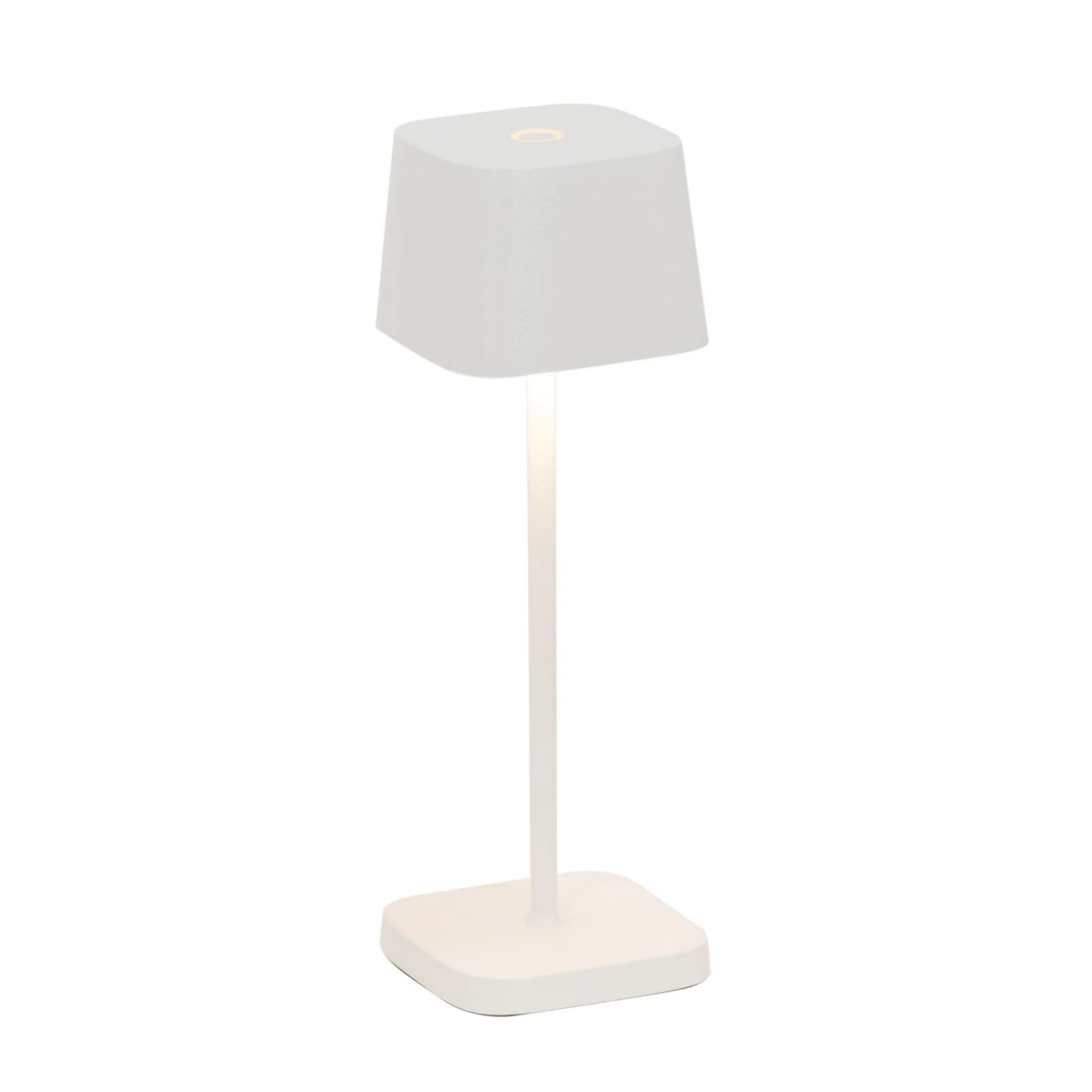 Zafferano, Ofelia Micro Lamp, Cordless Rechargeable Table Lamp with Touch Control, for Indoor and Outdoor Use, Dimmer, 2200-3000 K, Height 20 cm, Colour White