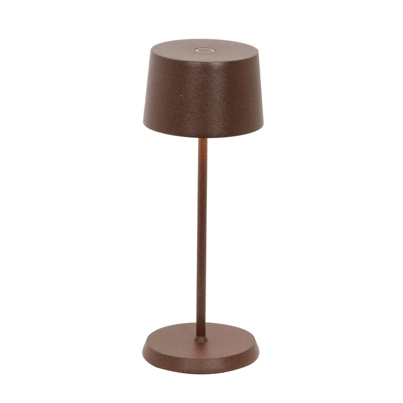 Zafferano, Olivia Micro Lamp, Cordless Rechargeable Table Lamp with Touch Control, for Indoor and Outdoor Use, Dimmer, 2200-3000 K, Height 20 cm, Colour Corten