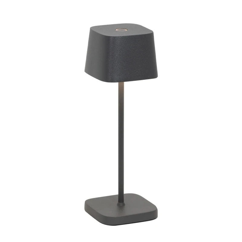 Zafferano, Ofelia Micro Lamp, Cordless Rechargeable Table Lamp with Touch Control, for Indoor and Outdoor Use, Dimmer, 2200-3000 K, Height 20 cm, Colour Dark Grey