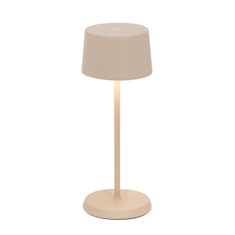 Zafferano, Olivia Micro Lamp, Cordless Rechargeable Table Lamp with Touch Control, for Indoor and Outdoor Use, Dimmer, 2200-3000 K, Height 20 cm, Colour Sand
