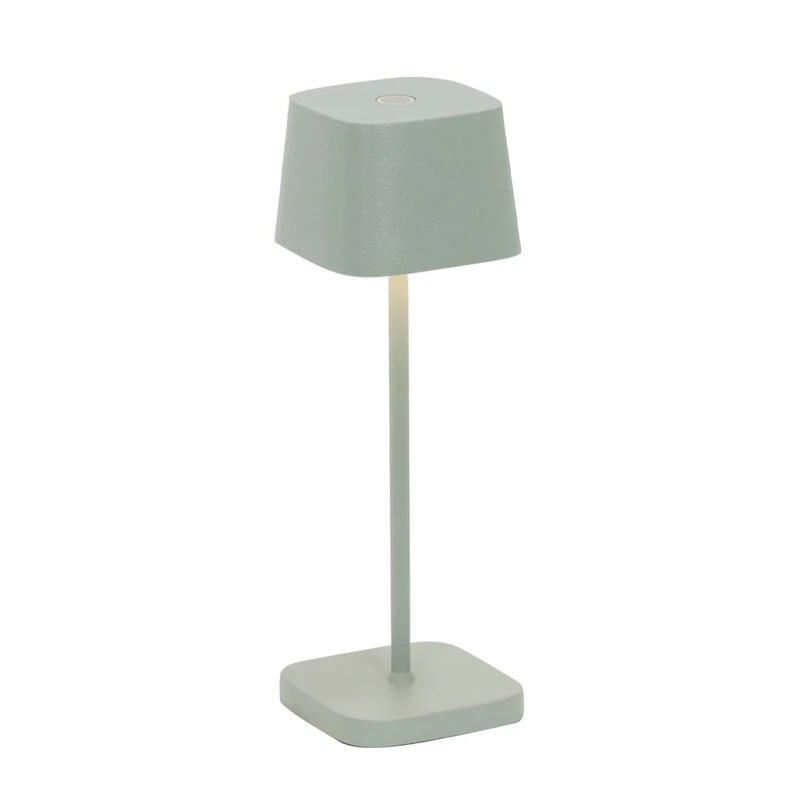 Zafferano, Ofelia Micro Lamp, Cordless Rechargeable Table Lamp with Touch Control, for Indoor and Outdoor Use, Dimmer, 2200-3000 K, Height 20 cm, Colour Sage Green