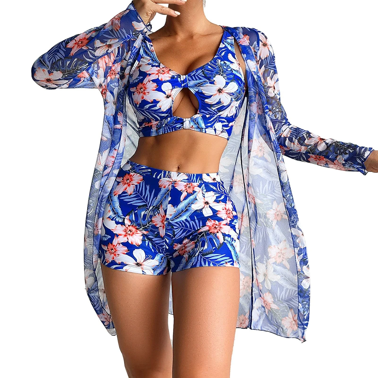 Todays Deals High Waisted Tummy Control Bikini Womens Plus Size Swimwear High Waisted White Bikini Bottoms Bikini Big Busted Women Micro Triangle Bikini Tummy Coverage Swimwear Warehouse Clearance