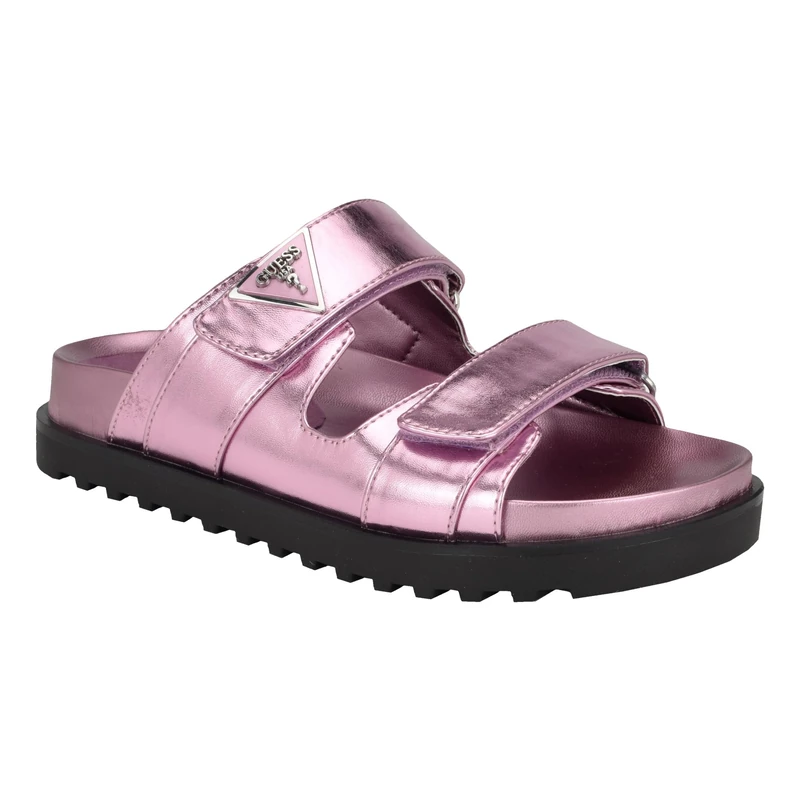 GUESS Women's Fabula Flat Sandal, Medium Pink 660, 8 UK