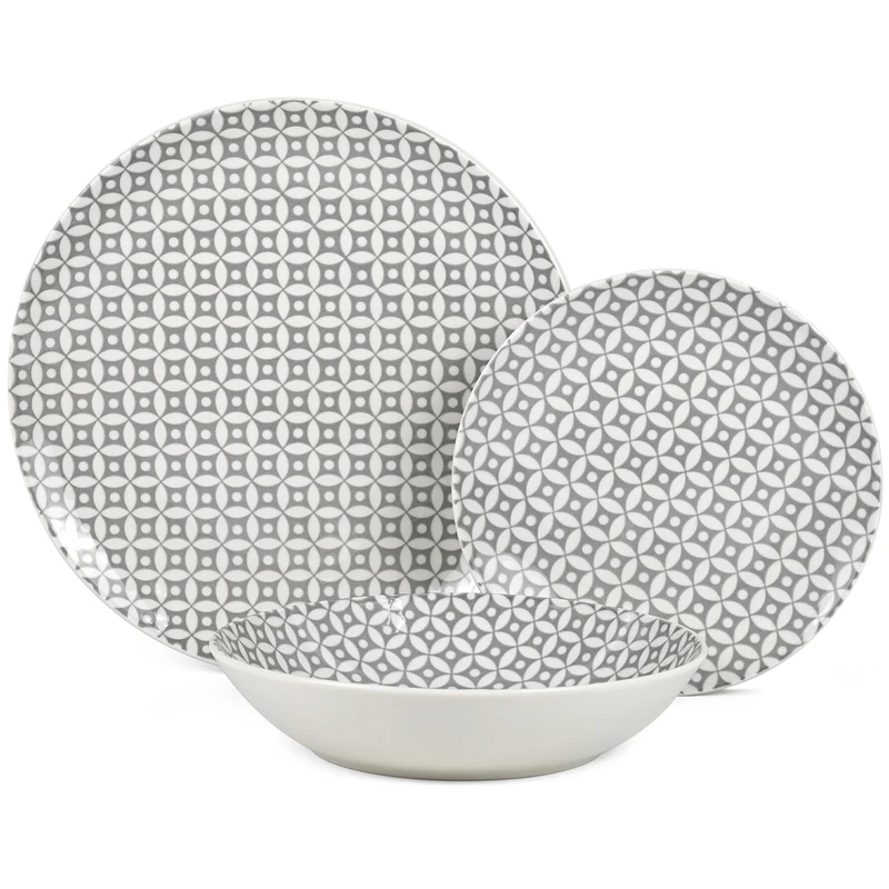 Vajilla 18 pcs Porcelain Griddle, Lane Plate: ø27 cm_Poster: °19 cm, Hondo: °20 x 4 cm - Image 1