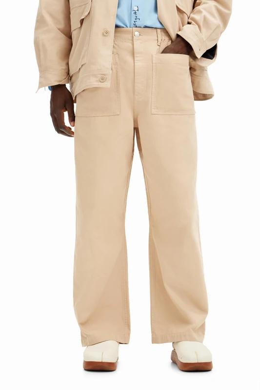 Desigual Men's Man Woven Long Trousers Pants, Brown, S
