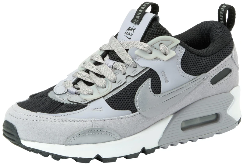 NIKE FN7777-001 Air Max 90 Futura Women Pewter/Pewter-Black-White UK 4