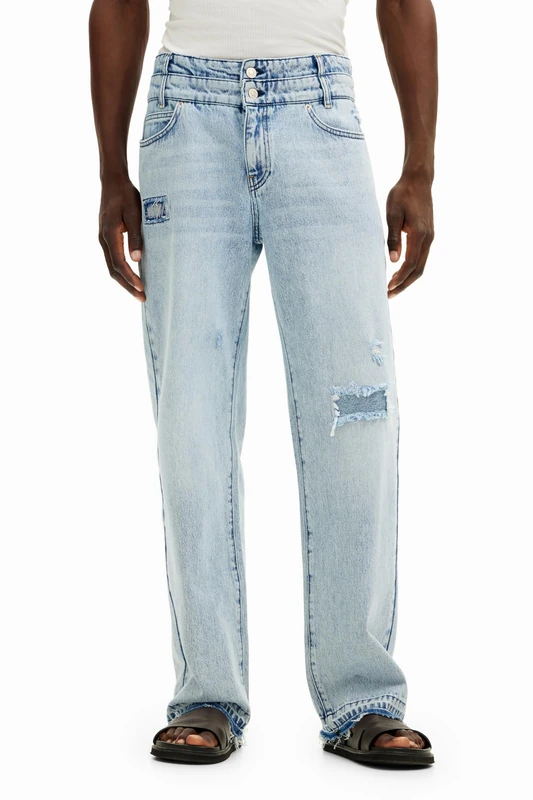 Desigual Men's Man Denim Long Trouser Pants, Blue, 38