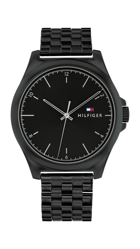 Tommy Hilfiger Three Hand Quartz Movement Watch for Men with Black Stainless Steel Bracelet - 1710613