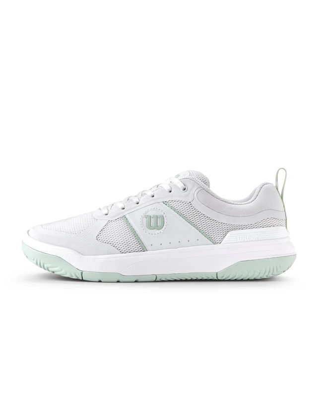 Wilson Pickle Pro W Women's Pickleball Shoes, Featuring a Snug Fit and Enhanced Design, Made from Breathable Mesh with a Gentle Collar and Firm Heel, Colour: White/Surf Spray, Size: 6