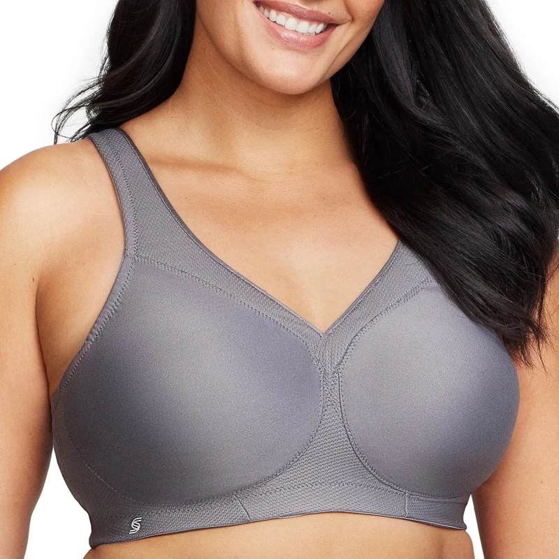 Glamorise MagicLift Seamless Sports Wirefree Bra 1006 (Women's & Women's Plus) Charcoal Gray