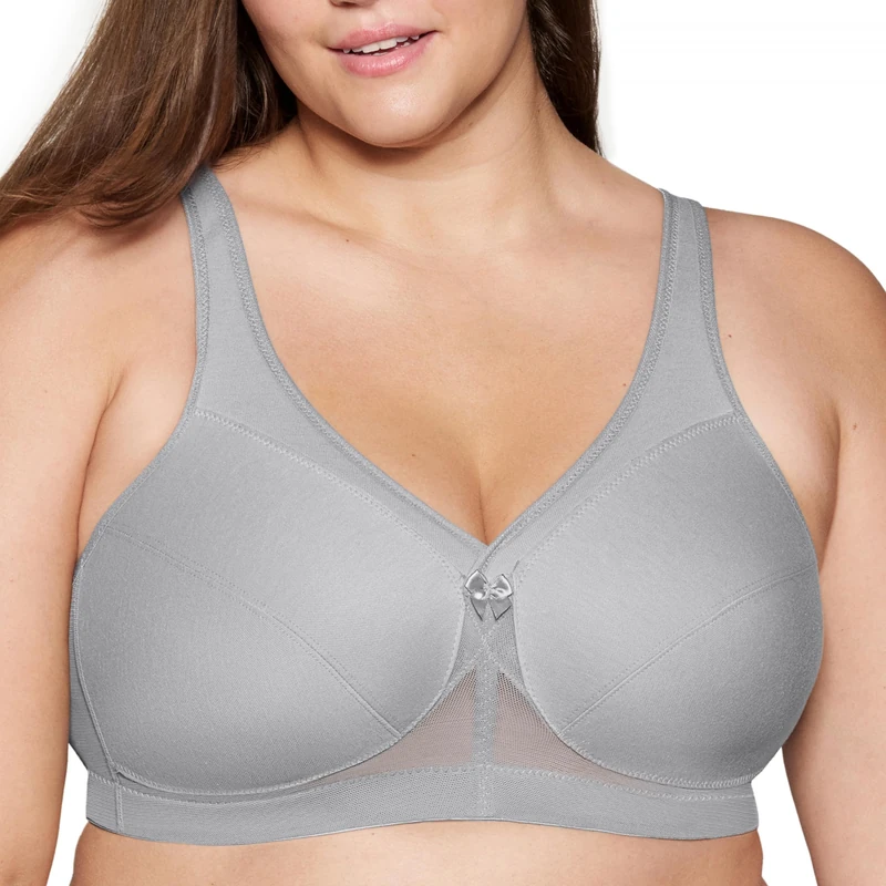 Glamorise MagicLift Active Support Wirefree Bra 1005 (Women's & Women's Plus) Gray Heather