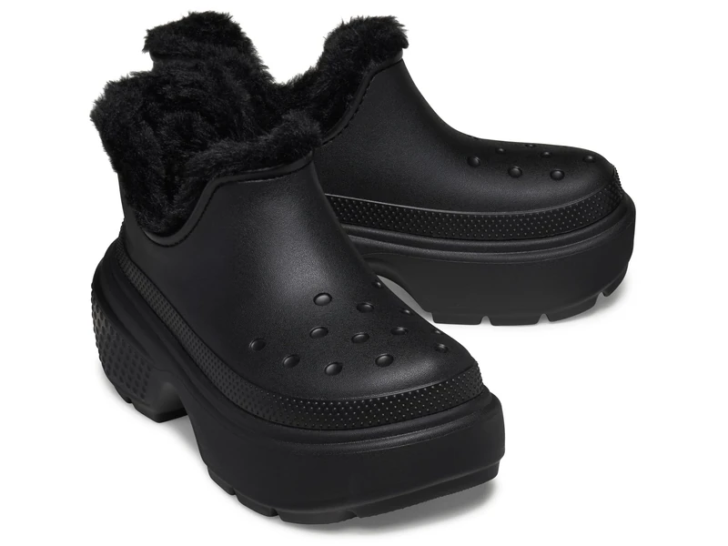 Crocs, Unisex Adult, Stomp Lined Shorty Boot, Black/Black, 5 UK Men/ 6 UK Women