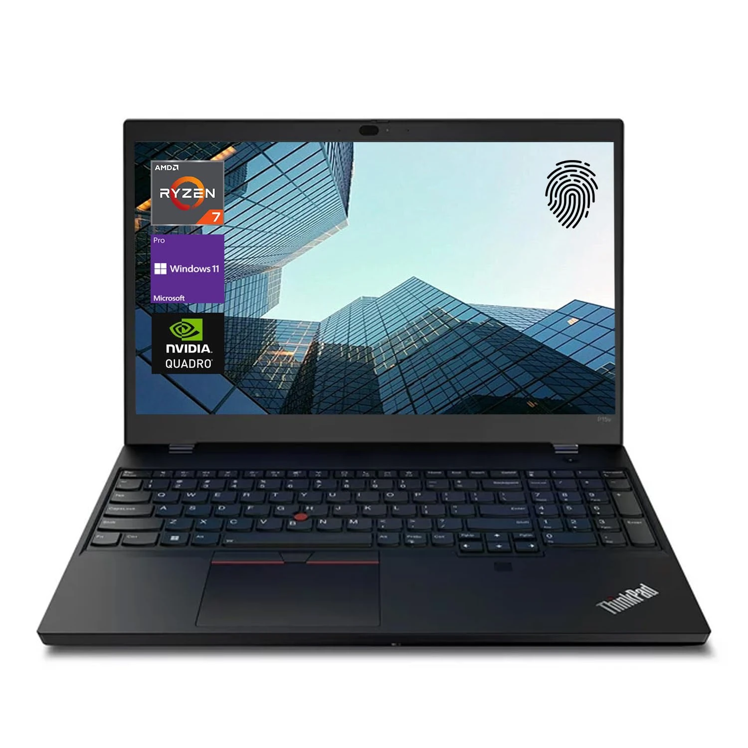 Lenovo ThinkPad P15v Business Laptop, 15.6" FHD Display, AMD Ryzen 7 6850H, NVIDIA Quadro T600, 32GB DDR5 RAM, 2TB SSD, FP Reader, Backlit KB, IR CAM, HDMI, Wi-Fi 6, Windows 11 Pro, Black
