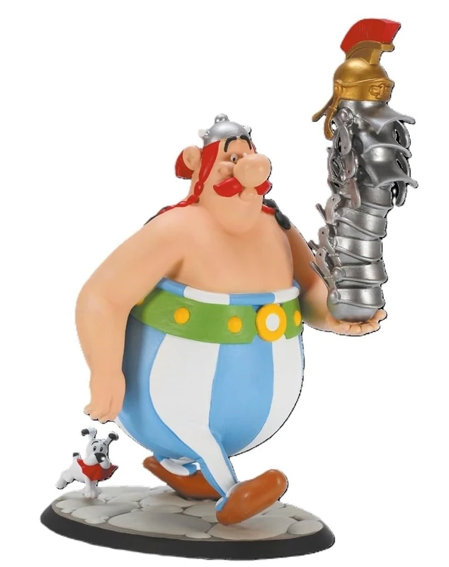 Plastoy SAS Obelix with a Stack of Helmets and Idefix, Multi-Coloured