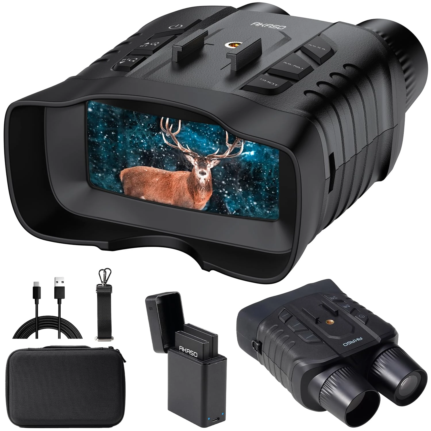 AKASO Seemor Night Vision Goggles - 4K Full Color Night Vision Binoculars for Adults, App-Enabled Photo and Video Saving, AI-ISP 1000M Viewing Range,16x Digital Zoom for Camping Hunting & Security