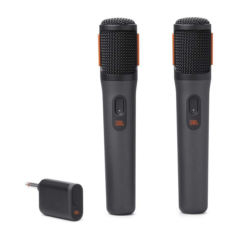 JBL PartyBox Wireless Mic Set of 2/2.4 GHz Digital Wireless Digital/Unidirectional Dynamic Microphone/Effective Distance Up to 98.8 ft (30 m) / Black JBLPBWIRELESSMIC - Image 1