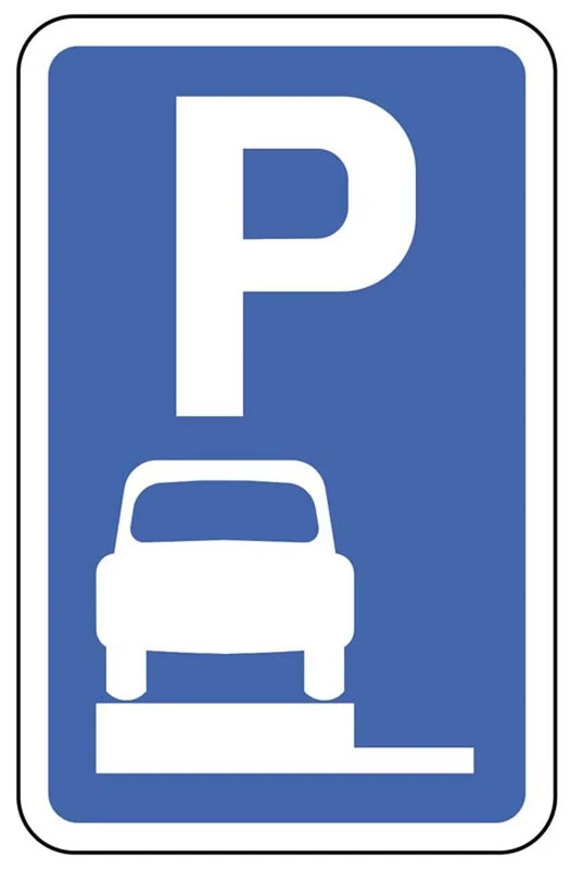 Parking place wholly on verge or footway Class RA1 Permanent 270x420mm (3mm aluminium composite) c/w channelling