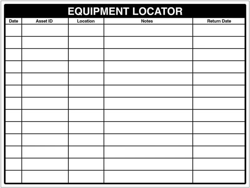 Equipment In/Out Locator Dry Wipe Board 800x600mm 3mm foam pvc