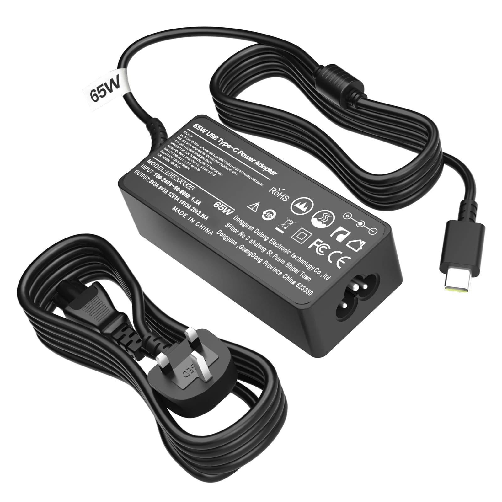 Adaptake 65W USB C Laptop Charger Compatible with Lenovo ThinkPad T14 T15 T480 T480s T490 T490s T580 T590 E490 E580 E590 L480 L390 Chromebook 100e 300e 500e C330 S330 Yoga Type C Power Adapter