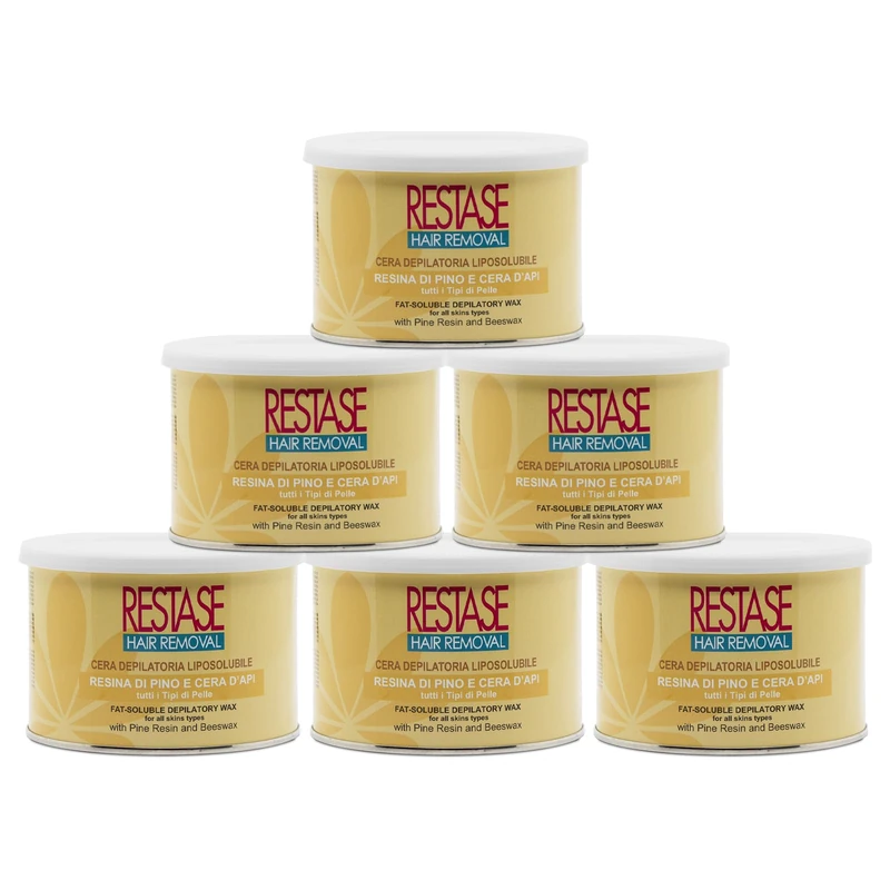 RESTASE Liposoluble Depilatory Wax - 6 x 400ml - Made in Italy