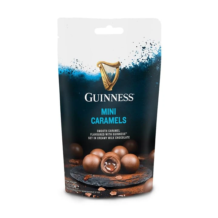 Guinness Mini Caramels Milk Chocolate Pouch 102g - 2024 New Packaging Perfect for Gifting