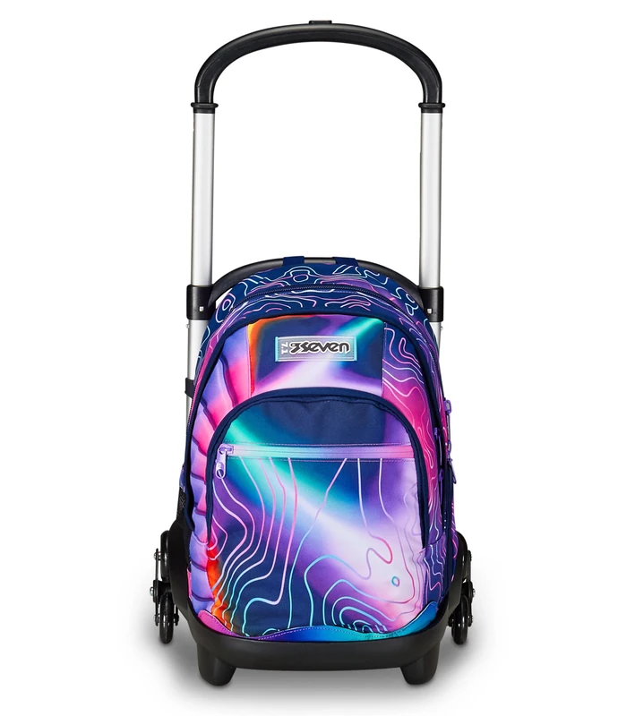 Seven Mapset Girl Flex 3 Wheels 3 in 1 Triple Use Backpack with Removable Trolley and Crossover System