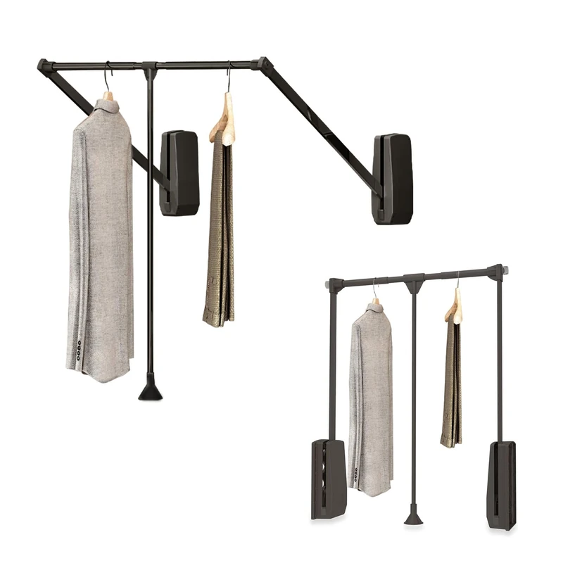 Avilia Wardrobe Rail Rail Rail Telescopic Steel Mocha Colour 83-115 cm Load 12 kg Adjustable & Easy Assembly