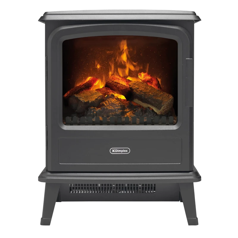 Dimplex Evandale Optimyst Water Vapour Electric Stove Fire, Real Flame Effect, Slate Fireplace, Log Fuel Bed, 1000W/2000W Fan Heater, Energy Efficient Flame Only, Adjustable Thermostat, Remote Control