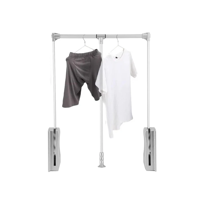 Avilia Adjustable and Extendable Coat Rail, Chrome Steel, 83-115 cm – Rail Rail Rail for Wardrobe, Max Load 12 kg, Quick and Easy Assembly - Image 1