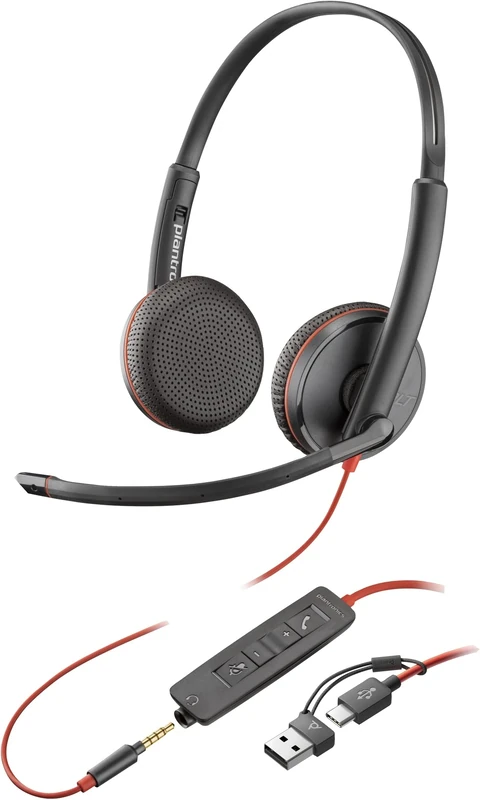 Poly Blackwire C3225 Stereo Headset USB-C/A & 3.5 mm