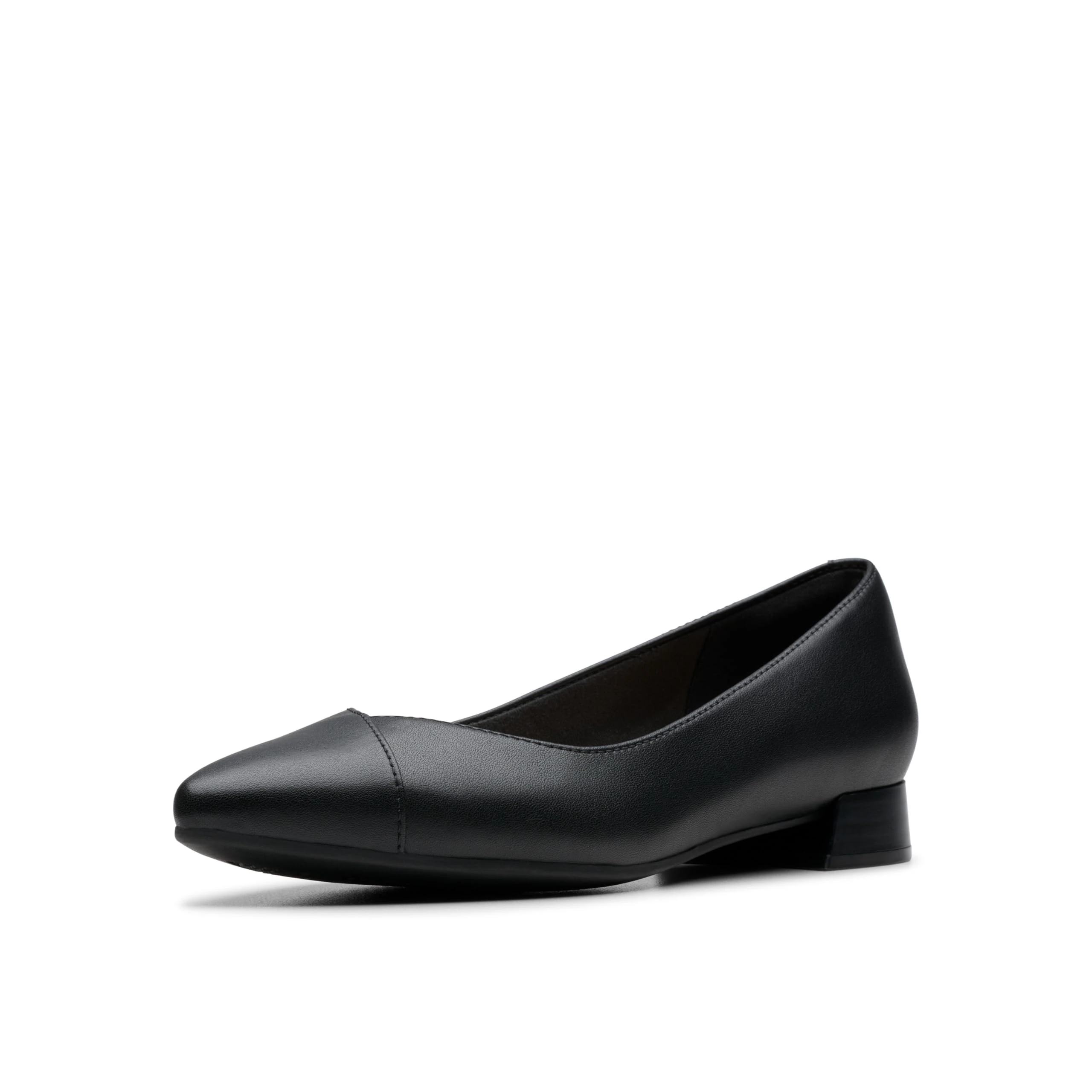 Clarks Women's Natalyn Wish Ballet Flat, Black Leather, 7 UK Wide