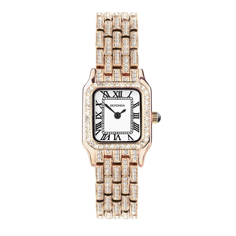 Sekonda Classic Monica Ladies 22mm Quartz Watch in White with Analogue Display, and Rose Gold Alloy Strap 40662