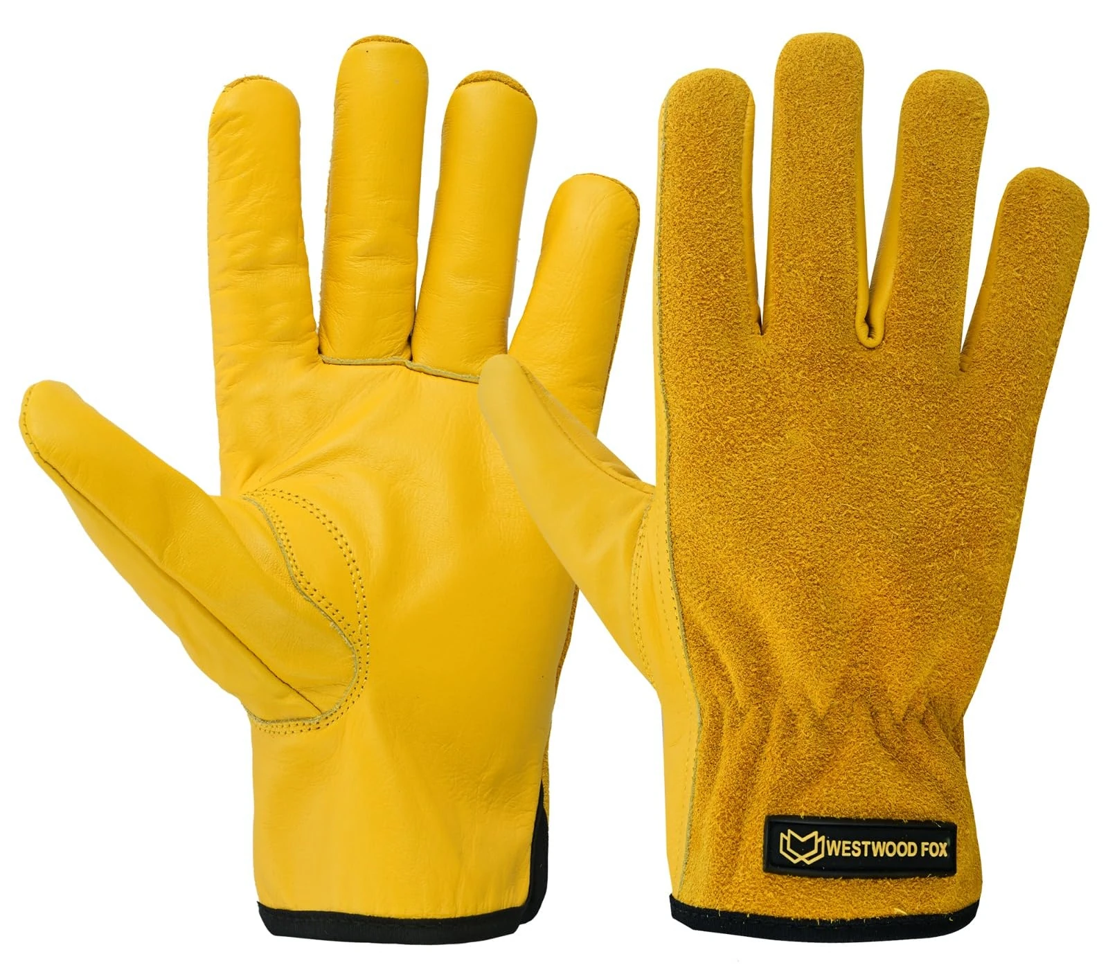 WESTWOOD FOX Gardening Gloves for Men Thorn Proof Garden Gloves Mens Working Ladies Gardening Gloves Rigger Tough Leather Work Gloves Grip Breathable Flexible Comfortable,Mechanics