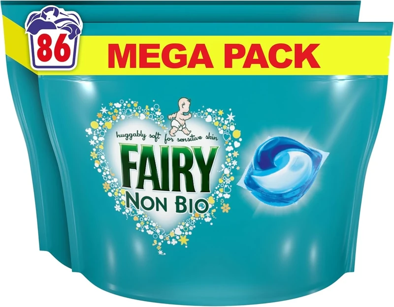 Fairy Non Bio PODS® Washing Liquid Capsules, For Sensitive Skin, 86 Washes (43x2)