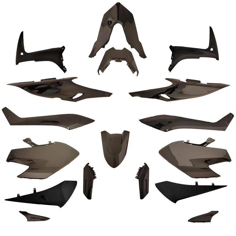 one by Camamoto Complete Plastic Fairing Set Kit for Yamaha T-Max 560 Year 2020-2021, Complete with 17 Pieces Glossy Black